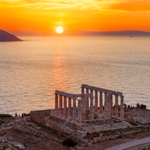 sunset in sounion